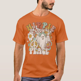 Retro Groovy Peace Hippie Halloween Vintage Floral T-Shirt