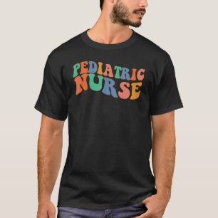Retro Groovy Pediatric Nurse Nursing Student Scho T-Shirt