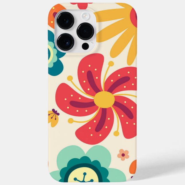 Retro Groovy Phone Case Floral Hippie Cover fit fo (Back)