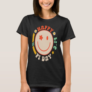 Retro Groovy Pi Day 3 14 Pi Symbol Science Math Te T-Shirt