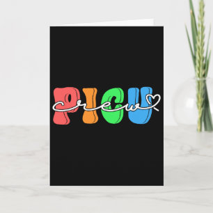 Retro Groovy Picu Crew Valentine Pediatric Intensi Card