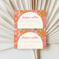 Retro Groovy Pink Arch Diaper Raffle | Boho
