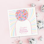 Retro Groovy Pink Disco Ball 70s 80s Bridal Shower Napkin<br><div class="desc">Retro Groovy Pink Disco Ball 70s 80s Bridal Shower</div>