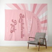 Retro Groovy Pink Girly 70s Bachelorette Party  Tapestry (In Situ (Horizontal))