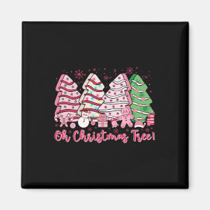 Retro Groovy Pink Oh Christmas Tree Cakes Debbie C Magnet