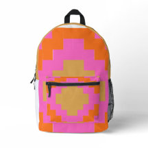 Retro Groovy Pink Orange Geometric