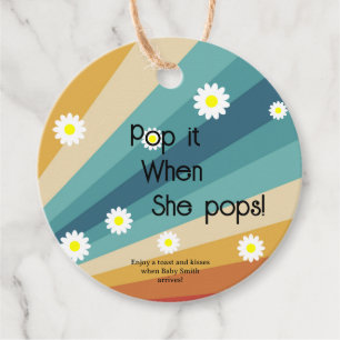 Retro Groovy - Pop it When She pops Favour Tags