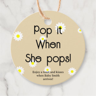Retro Groovy - Pop it when she pops Favour Tags