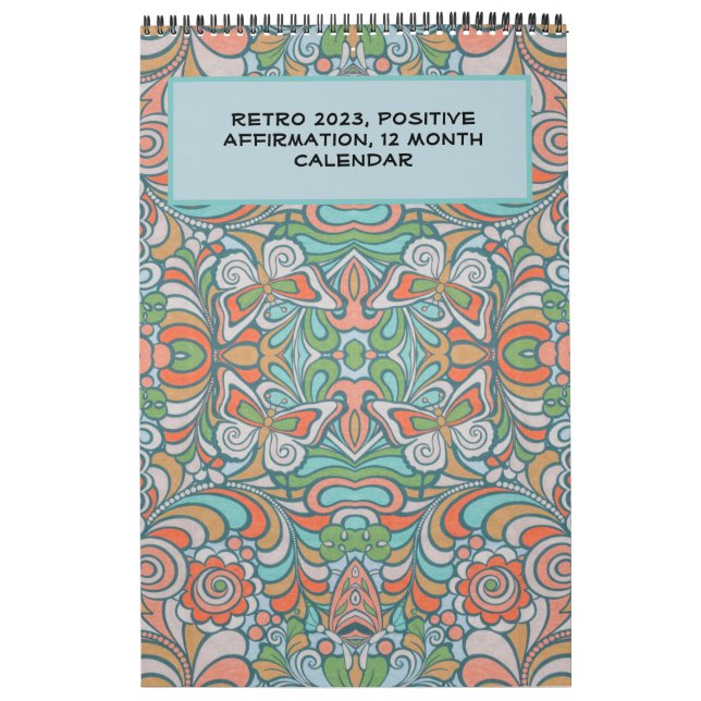 Retro, Groovy Positive Affirmations 2023 Calendar (Cover)