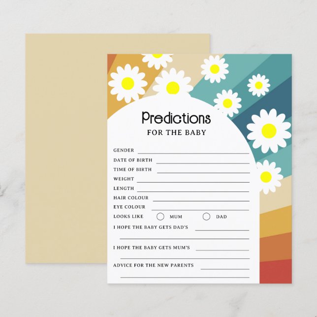 Retro Groovy - Predictions for the baby (Front/Back)