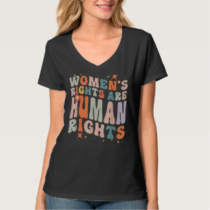 Retro Groovy Pro Choice   Human Support Women's Ri T-Shirt