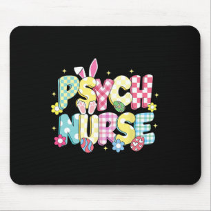 Retro Groovy Psych Nurse Bunny Ear Funny Easter Gi Mouse Mat
