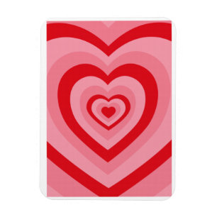 Retro groovy psychedelic heart magnet