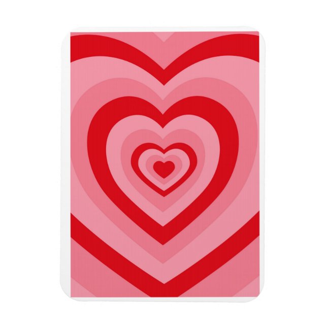 Retro groovy psychedelic heart   magnet (Vertical)