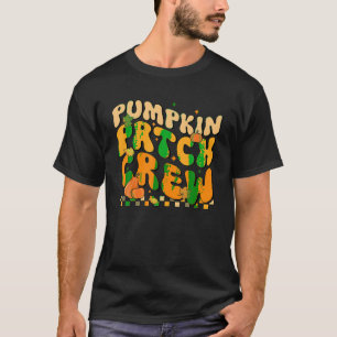 Retro Groovy Pumpkin Patch Crew Thanksgiving Fall T-Shirt