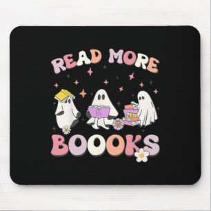 retro Groovy Read More Books Ghost Boo ghoul funny Mouse Mat