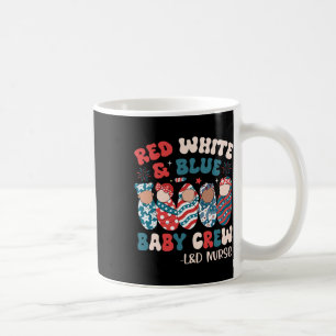 Retro Groovy Red White Blue  Coffee Mug