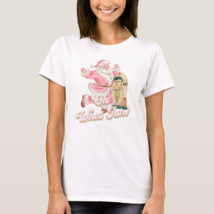 Retro Groovy Santa Claus-Pink Oh What Fun Parents T-Shirt