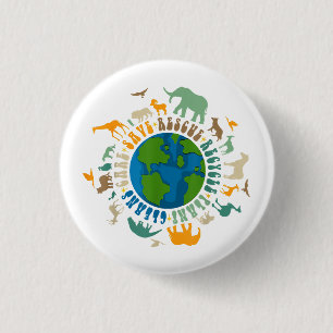 Retro Groovy Save Bees Rescue Animals Recycle Fun 3 Cm Round Badge