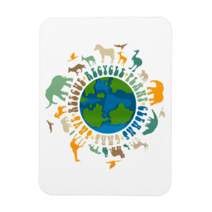 Retro Groovy Save Bees Rescue Animals Recycle Fun Magnet