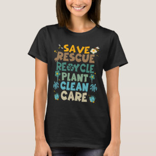 Retro Groovy Save Bees Rescue Animals Recycle Fun  T-Shirt