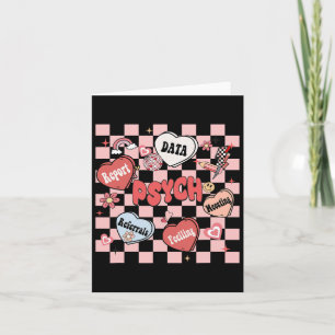 Retro Groovy School Psychologist Valentine's Day H Card