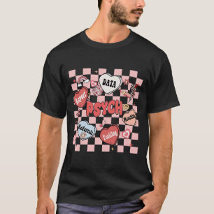 Retro Groovy School Psychologist Valentine's Day H T-Shirt