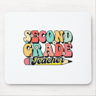 Retro Groovy Second Grade Teacher First Day 2nd Gr Mouse Mat