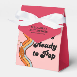 Retro Groovy She's Ready to Pop Retro Dusty Rose Favour Box
