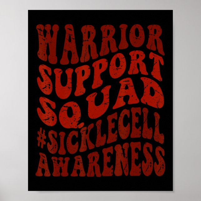 Retro Groovy Sickle Cell Scd Support Squad Sickle  Poster (Front)