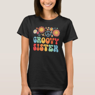 Retro Groovy Sister Matching Family 1st Birthday P T-Shirt
