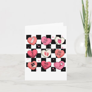 Retro Groovy Sonographer Heart For Nurse Valentine Card