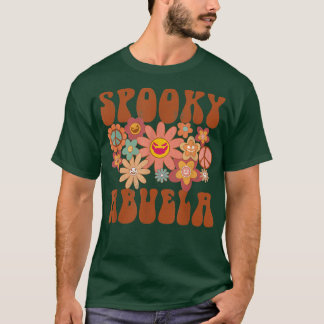 Retro Groovy Spooky Abuela Fall Halloween Thanksgi T-Shirt