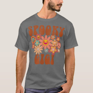 Retro Groovy Spooky Gigi Fall Halloween Thanksgivi T-Shirt