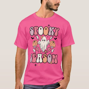 Retro Groovy Spooky Season Cute Ghost Boo Squad Ha T-Shirt