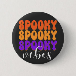 Retro Groovy Spooky Vibes Halloween 6 Cm Round Badge