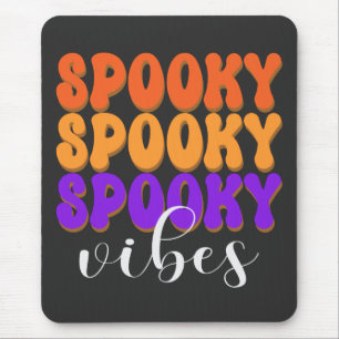 Retro Groovy Spooky Vibes Halloween Mouse Mat
