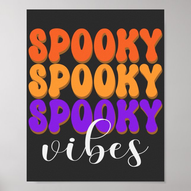 Retro Groovy Spooky Vibes Halloween Poster (Front)