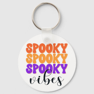 Retro Groovy Spooky Vibes Vintage Halloween Key Ring