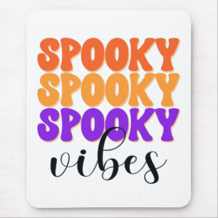 Retro Groovy Spooky Vibes Vintage Halloween Mouse Mat
