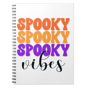 Retro Groovy Spooky Vibes Vintage Halloween Notebook