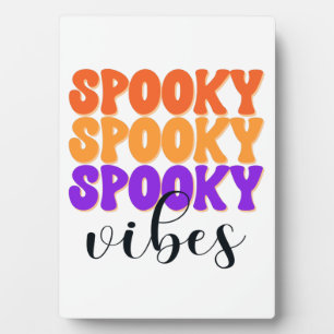 Retro Groovy Spooky Vibes Vintage Halloween Plaque