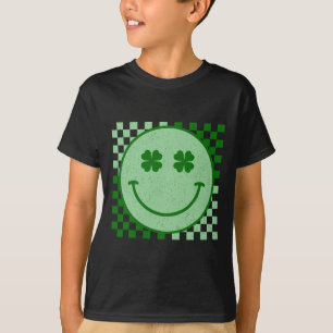 Retro Groovy St Patricks Day Hippie Smile Face Sha T-Shirt