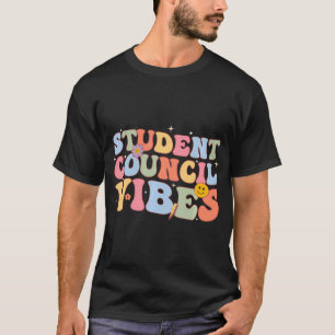 Retro Groovy Student Council Vibes School Student T-Shirt