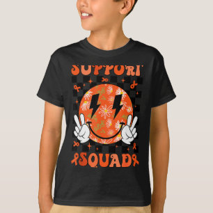 Retro Groovy Support Squad Multiple Sclerosis Oran T-Shirt