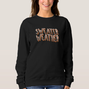 Retro Groovy Sweater Weather Fall Winter Leopard