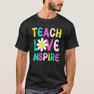 Retro Groovy Teach Love Inspire Teacher Elementary T-Shirt