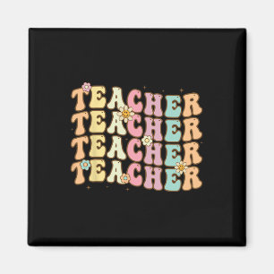 Retro Groovy Teacher Inspirational Colourful Byck Magnet