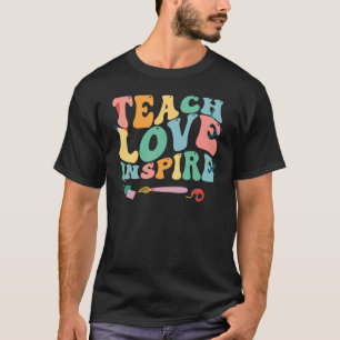 Retro Groovy Teacher Inspirational Happy Back to S T-Shirt