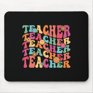 Retro Groovy Teacher Inspirational Happy Ck To Sch Mouse Mat